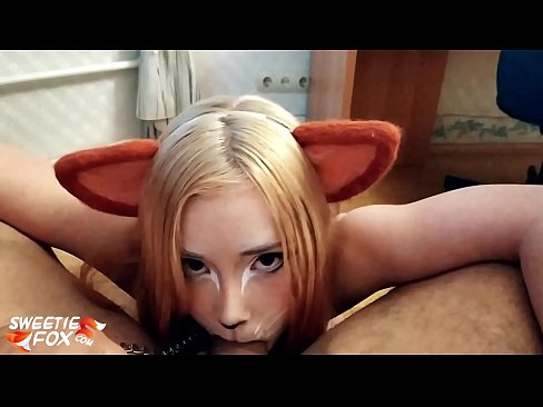 ❤️ Kitsune د هغې په خوله کې ډیک او کم تیر کړ ❌❤